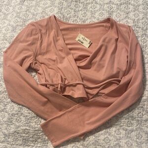 NWT AEROPOSTALE Ballerina Pink Ballet Core Wrap Top Cardigan